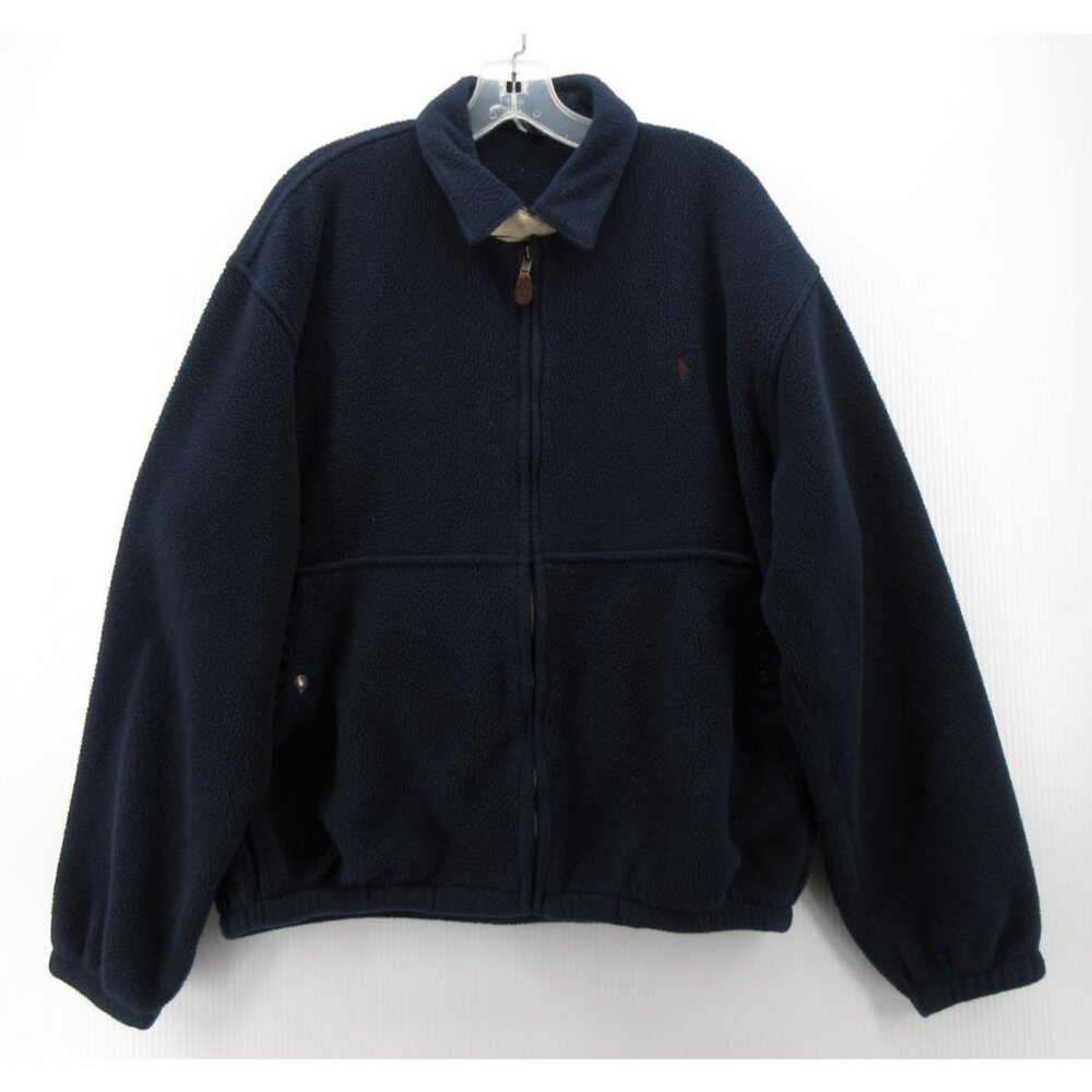 VINTAGE Ralph Lauren Polo Jacket Large Fleece Pile Bomber Coat 90s USA